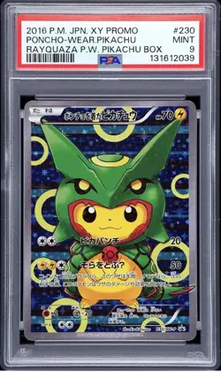 Pokemon Poncho-Wearing Pikachu Rayquaza Japanese Full Art Promo 230/XY-P PSA 9 - Image 1
