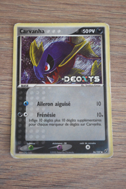 Carte Pokemon : Carvanha PV 50 - 56/107 - Ex Deoxys - Fr - 2005 - Image 1