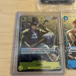 One Piece CCG Tin Promos Portgas D. Ace Sabo Monkey D. Luffy Holo Cards Sealed - Image 3
