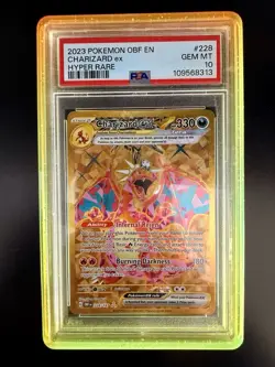 2023 Pokemon SV Obsidian Flames Charizard ex Gold Hyper Rare 228/197 PSA 10 MC10 - Image 2