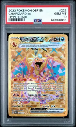 2023 Pokemon SV Obsidian Flames OBF EN Charizard ex #228/197 PSA 10 - Image 1