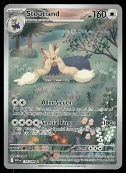 Pokemon Cards Stoutland 156/086 White Flare Illustration Rare NM - Image 1