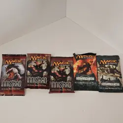 Magic: The Gathering Booster Packs Innistrad & 2012 Core Set 5x 15-Card Packs - Image 1