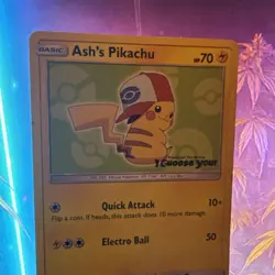 Ash's Pikachu SM112 "I Choose You" Black Star Movie Promo Pokemon Card - Image 1
