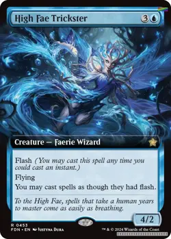 High Fae Trickster (Extended Art) [FDN - 453] - NM [Foil] TCG MTG - Image 1
