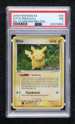 Ditto (Pikachu) Reverse Foil Pokemon EX Delta Species PSA 7 2005 - Image 1