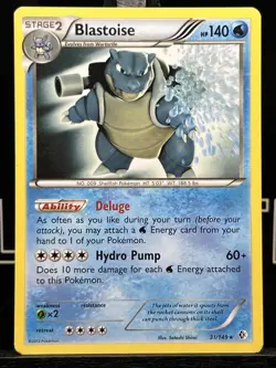 Blastoise 31/149 Pokemon TCG Black & White Boundaries Crossed Regular 2012 LP - Image 3