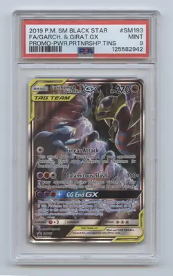 2019 POKEMON SM BLACK STAR PROMO #SM193 FULL ART/GARCHOMP & GIRATINA GX PSA 9 - Image 1