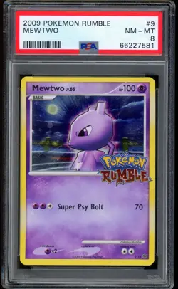 2009 Pokemon Rumble Mewtwo Holo #9 PSA 8 - Image 1