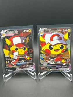 Pokemon Pikachu Cosplay Ash + Ash Ketchum Custom Art NM - Image 1