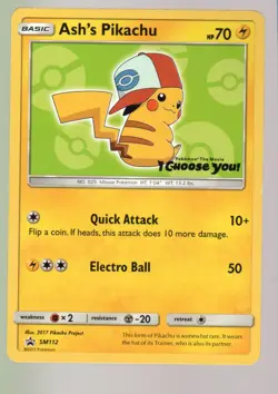 Pokemon Ash's Pikachu SM Promos #SM112 MP - Image 1