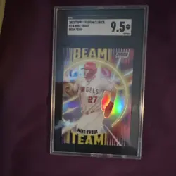 Topps 2022 Stadium Club Chrome Beam Team BT-4 Mike Trout SGC 9.5 Angels MLB - Image 1
