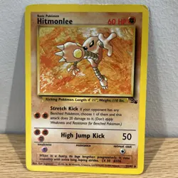 Hitmonlee 22/62 Non Holo Rare Fossil Set Pokemon Card WOTC - Image 1