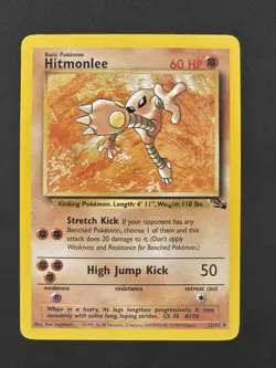 Hitmonlee (22/62) Non Holo Fossil Set Rare Pokemon Card - Image 1