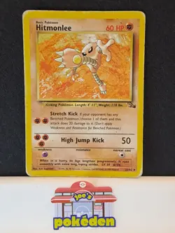 Pokemon Card - Hitmonlee 22/62 Non Holo Rare Fossil Set WOTC HP - Image 1