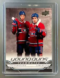 2024 Upper Deck Lane Hutson #497 (no longer) Teammates Young Guns RC Mailloux - Image 1