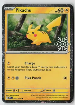 Pikachu - (Holiday Calendar) 025/165 - Misc Cards & Products Holo - PTCG - LP - Image 1