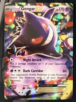 Pokemon Gengar EX Ultra Rare Holo XY Phantom Forces 34/119 2014 - Image 1