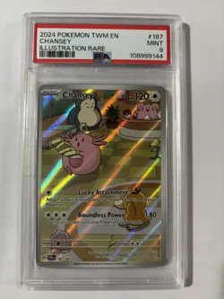 PSA 9 Chansey 187/167 - Pokemon TCG Illustration Rare Twilight Masquerade - MINT - Image 1