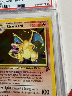 2000 Pokemon Game Charizard-Holo 4/130 Base Set 2 PSA 6 EX-MT - Image 3