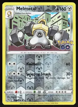 Melmetal 046/078 Rare Pokemon GO Pokemon Reverse Holo Near Mint - Image 1
