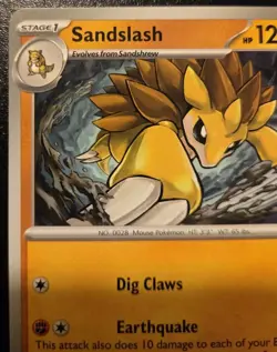 Sandslash 098/167 Uncommon Scarlet & Violet: Twilight Masquerade Pokemon TCG - Image 2