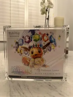 Pokemon Prismatic Evolutions Pokemon Center ETB Sealed w/Acrylic Case - Image 1