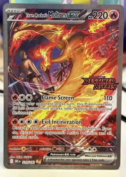 Pokemon Destined Rivals Stamped Promo - Team Rocket's Moltres EX #229/182 - Image 1