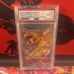 Pokemon Team Rocket's Moltres EX Destined Rivals #229 STAMPED PSA 8 - Image 1