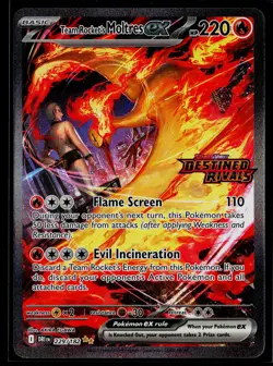 Pokemon SV10: Destined Rivals #229/182 Team Rocket's Moltres ex STAMPED - Image 1