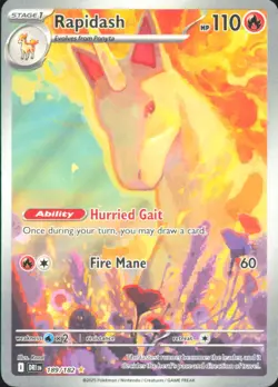 Pokemon TCG - Rapidash - Illustration Rare SV10: Destined Rivals 189/182 NM - Image 1