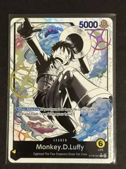 One Piece Card Game CCG TCG Monkey.D.Luffy ST29-001 Alt Art Leader Egghead - Image 1