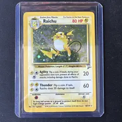 Pokemon TCG Base Set 2 Raichu Holo Unlimited Rare Card 16/130 - 2000 - Image 1