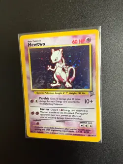 Pokemon Base 2 Set Mewtwo 10/102 Unlimited Holo Rare Card MP Vintage WOTC 10/102 - Image 4