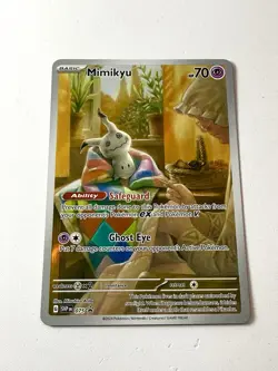 Mimikyu SVP 075 Paldean Fates ETB Black Star Promo Pokemon Card Full Art NM - Image 1