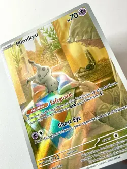 Mimikyu SVP 075 Paldean Fates ETB Black Star Promo Pokemon Card Full Art NM - Image 2