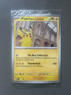 Pikachu At The Museum, Pokemon X Natural History Museum Jumbo Promo Pokemon Card - Image 1