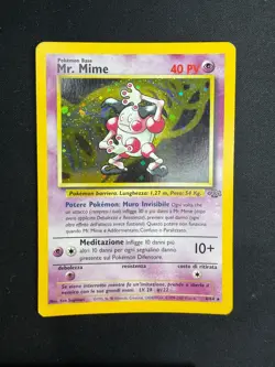 Pokemon Mr. Mime 6/64 Jungle Rara Holo Unlimited Wizards ITA Carte Vintage - Image 1