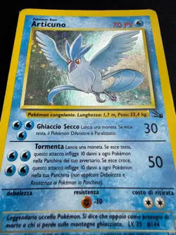 Pokemon Articuno 2/62 Fossil Rara Holo Unlimited Wizards ITA Carte Vintage - Image 3