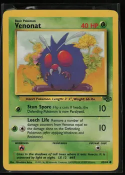 Venonat 63/64 Jungle Vintage WOTC Common Pokemon TCG NM - Image 1