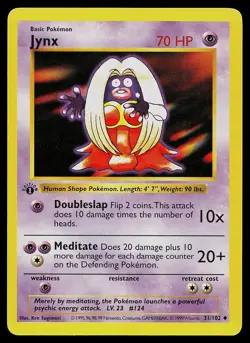Pokemon Card - Jynx Base Set (Shadowless) 31/102 Uncommon 1st Edition - Image 1