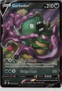 Garbodor V 100/203 Holo V Rare Evolving Skies Pokemon Near Mint - Image 1