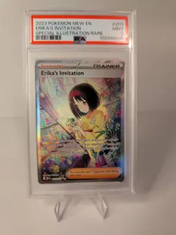 Pokemon TCG Scarlet & Violet Trainer Supporter Erika's Invitation 203/165 PSA 9 - Image 1