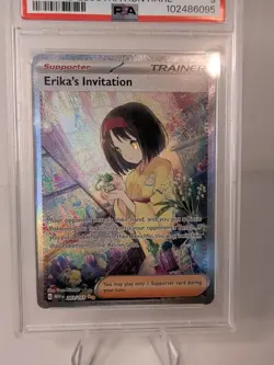 Pokemon TCG Scarlet & Violet Trainer Supporter Erika's Invitation 203/165 PSA 9 - Image 3