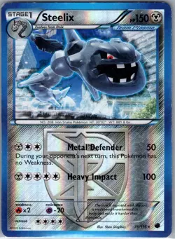 Steelix (Team Plasma) 79/116 Reverse Holo - Plasma Freeze - Pokemon Card - LP - Image 1