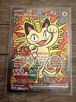 Pokemon TCG Meowth EX 121/88 SIR Special Illustration Rare Perfect Order - Image 1