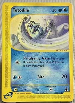 Totodile 135/165 Expedition Base Set Pokemon Card NM - Vintage WOTC e-Reader 🐊 - Image 1
