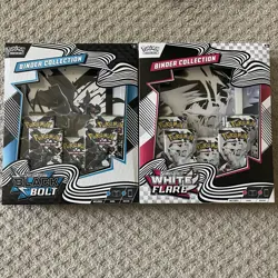 Pokemon Black Bolt and White Flare Binder Collection Bundle Set of 2 In Hand NEW - Image 1
