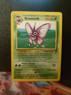 Pokemon TCG Venomoth Base Set 2 Unlimited Regular Rare Card 13/130 LP - Image 1