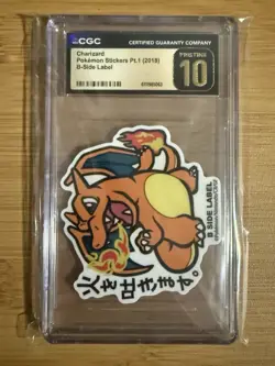 Charizard 🔥 CGC 10 Pristine 🔥 Pokemon Stickers Pt.1 - 2018 B-Side Label - Image 1
